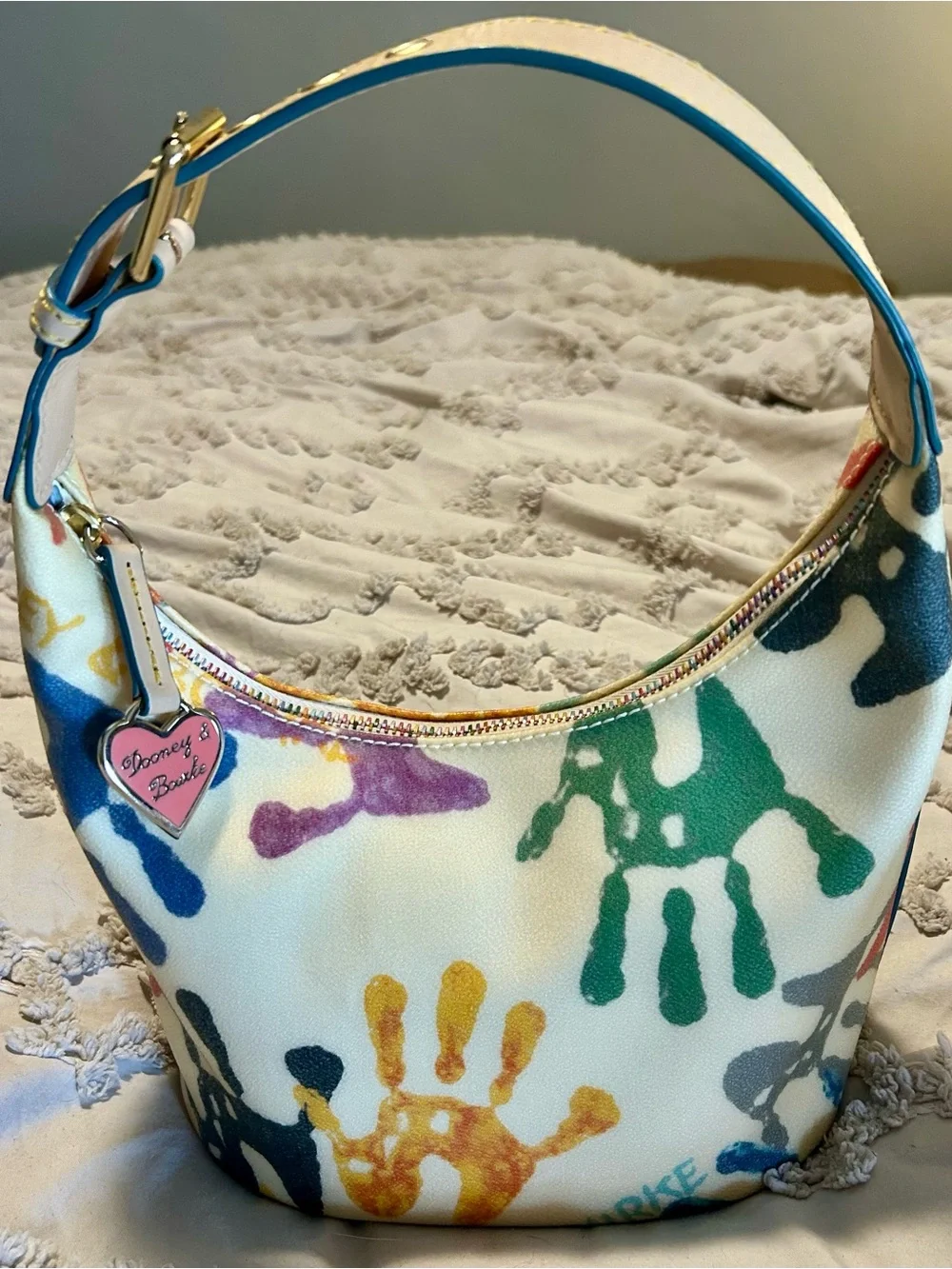 Dooney &Bourke Y2K Sweet Handprints Shoulder Bag - Heart Charm Accent